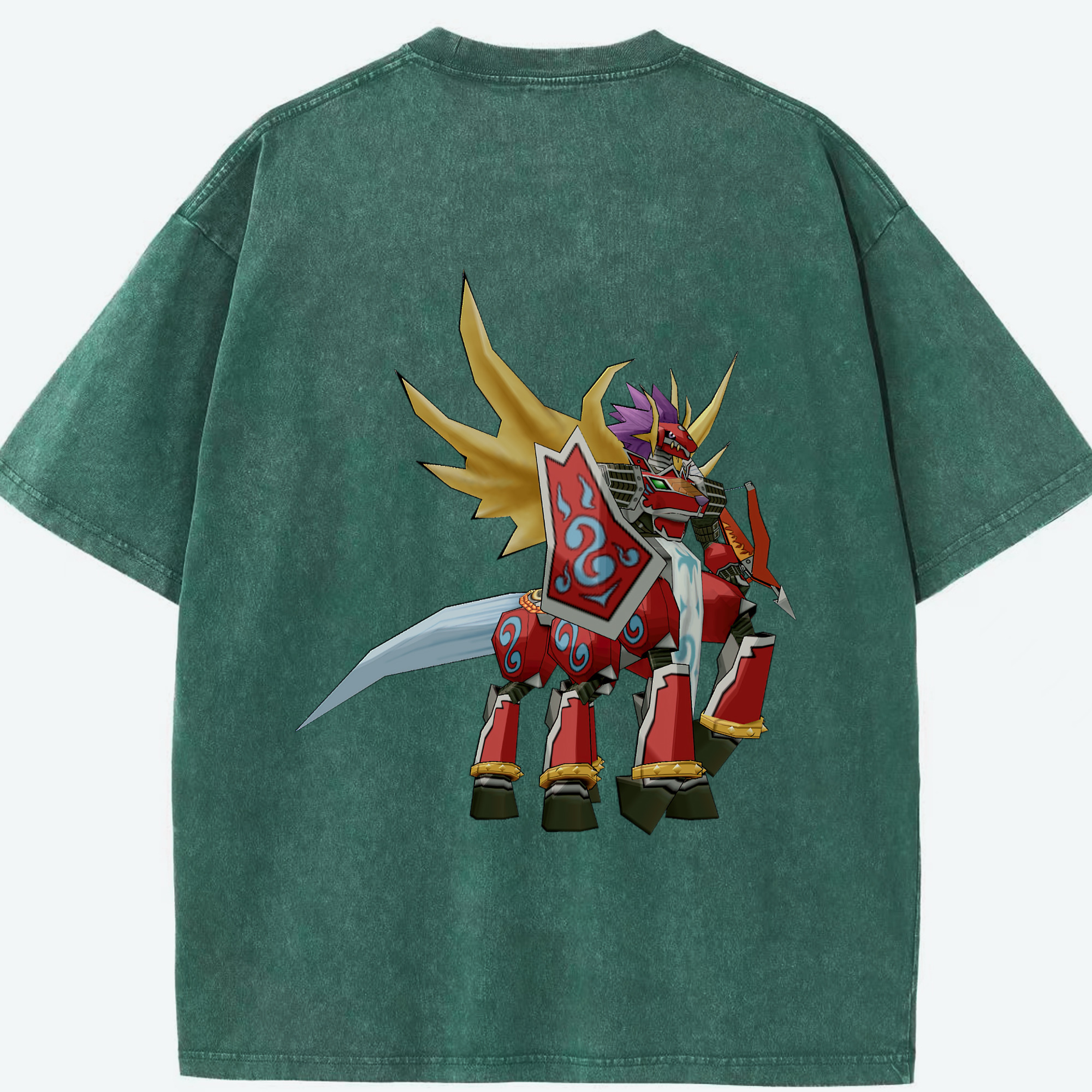 （画像用） Digimon デジタルモンスター/デジモン 綿100% ヴィンテージ風 半袖Tシャツ（背面プリント）